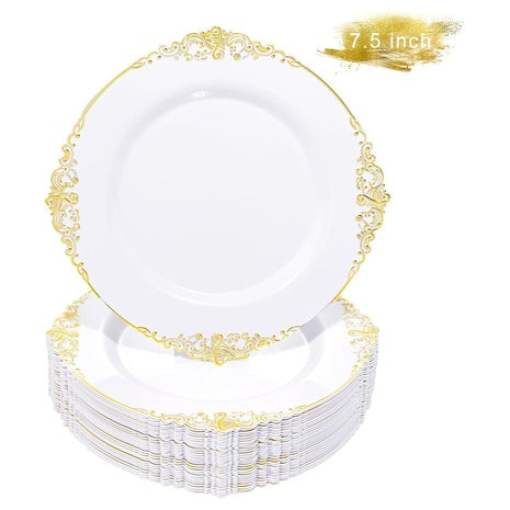 50 Gold Disposable Dessert Plates