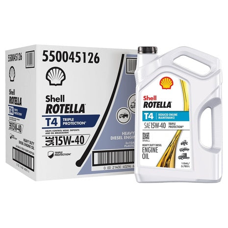 3-Pack Shell Rotella 1 Gal. T4 Triple Protection 15W-40 Diesel Engine Oil