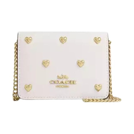 Coach Women's Mini Wallet On A Chain With Heart Rivets