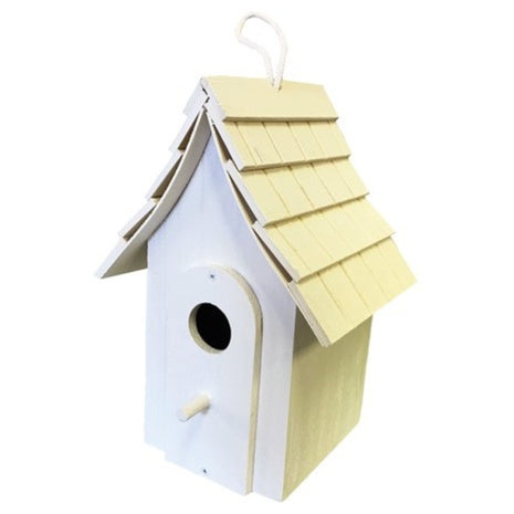 9" Santa's Workshop Inc Matte White Cottage Birdhouse