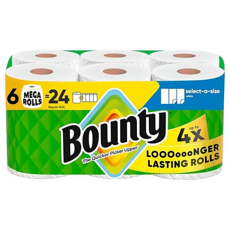 18 Mega Rolls (=72 Reg) Bounty Paper Towels