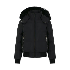 Women's Shearling Trim Bomber Jacket