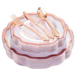 150-Piece Rose Gold Disposable Dinnerware Set