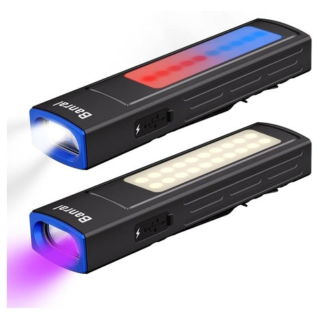 2-Pack UV Flashlight Rechargeable EDC Small Light