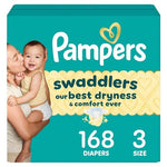 168 Size 3 Pampers Swaddlers Diapers
