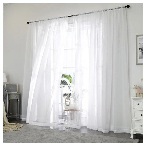 2 Panels White Sheer Curtains