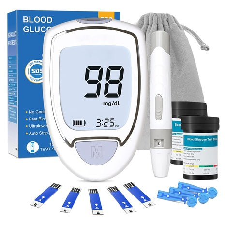Glucose Monitor Kit with 100 Strips & Lancets