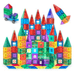 Playmags 100-Piece Magnetic Tiles Building Blocks Set