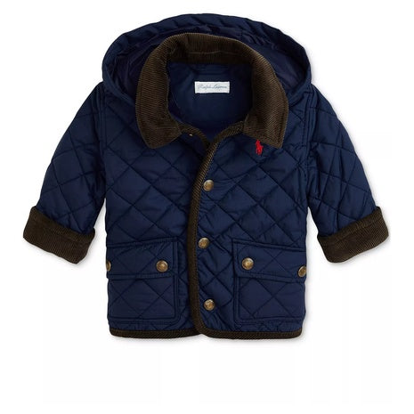 Polo Ralph Lauren Baby Boys Corduroy-Trim Barn Jacket With Removable Hood