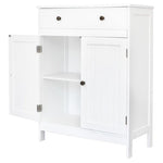 Zimtown White Wooden 2-Door Bathroom Cabinet