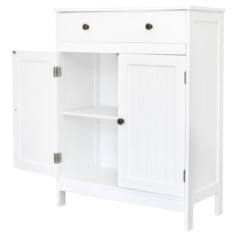 Zimtown White Wooden 2-Door Bathroom Cabinet