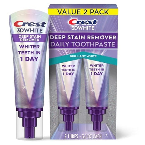 2-Pack 3.1oz Crest 3DWhite Brilliance Deep Stain Remover Brilliant White Toothpaste