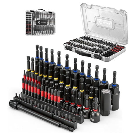 80-Piece Saker Magnetic Impact Nut Driver Set W/ SAE & Metric Bits