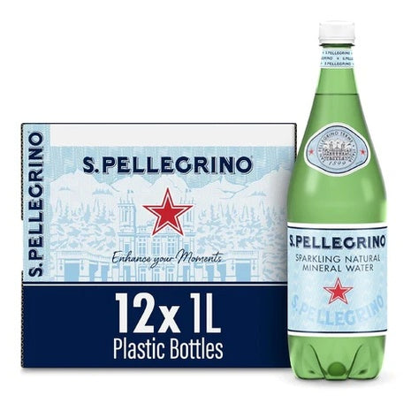 12-Pack S.Pellegrino Sparkling Natural Mineral Water (33.8oz)