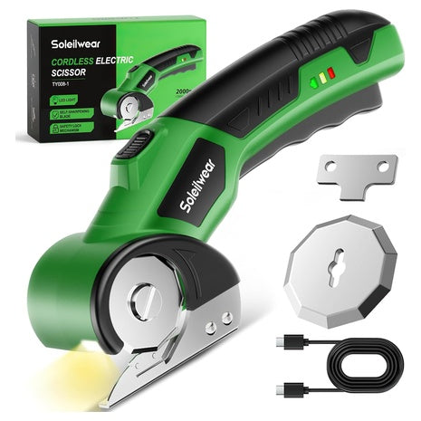 Soleilwear Cordless Electric Rechargeable Cardboard Cutter W/ 2 Blades