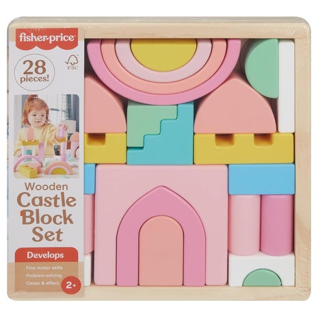 Wood Toddler Toy Castle Block Set