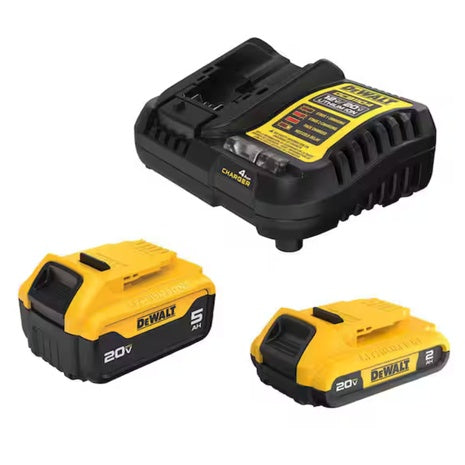 Dewalt 20V 5.0Ah & 2.0Ah Battery Kit W/ Charger