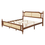Nestfair Walnut Wood Frame Platform Bed