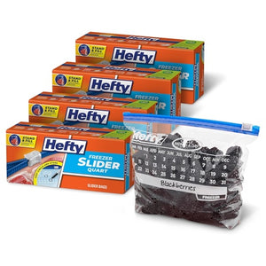 140 Hefty Calendar Slider Quart Freezer Bags