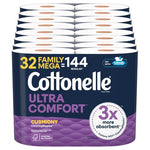 32 Family Mega Rolls = 144 Regular Rolls Cottonelle Ultra Comfort Toilet Paper