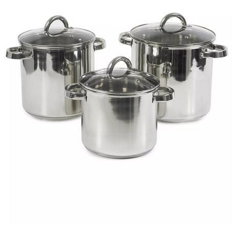 3-Piece Sedona Kitchen Stainless Steel Stock Pot Set