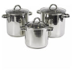 3-Piece Sedona Kitchen Stainless Steel Stock Pot Set