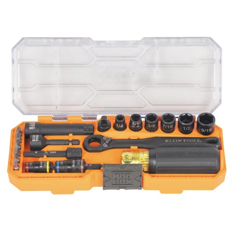 21-Piece Klein Tools KNECT Impact Pass Through And Flip Socket Starter Set