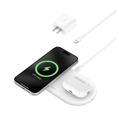 Belkin 2-in-1 15W MagSafe Qi2 Wireless Charging Pad