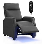 PU Leather Recliner Chair with Massage & Heat (2 Colors)