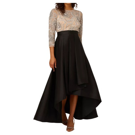 Adrianna Papell Women's Bead Taffeta Long Dress