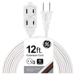 GE 12FT 3-Outlet Extension Cord With Multiple Outlets