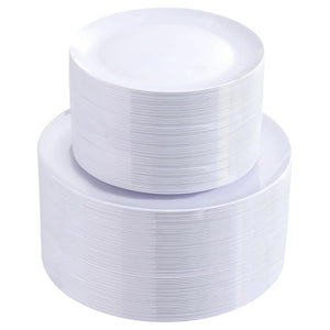 100 Heavy-Duty Disposable Dinner & Dessert Plates