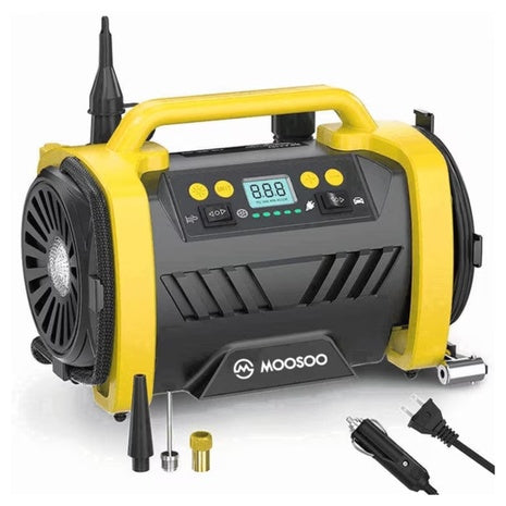 MOOSOO AC/DC Tire Inflator 3-in-1 Portable Air Compressor