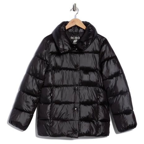 BCBGeneration Water Resistant Snap Front Puffer Jacket