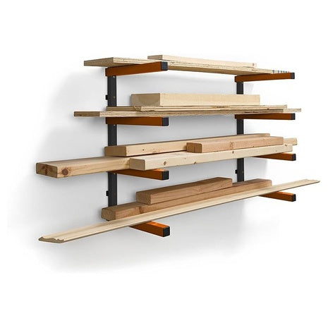 4-Level Wall Mount Wood Storage Organizer Rack