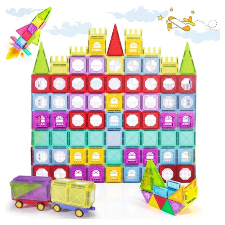 110-Piece Magnetic Tiles Building Blocks Set