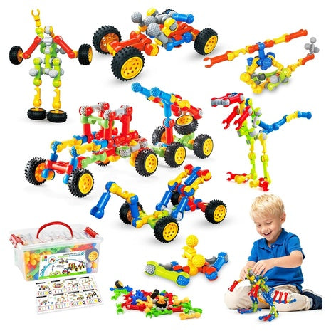 125-Piece Stem Building Blocks Toy with Storage Box