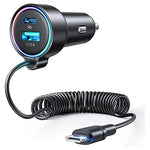 USB-C 90W Car Charger with 45W Coiled Cable