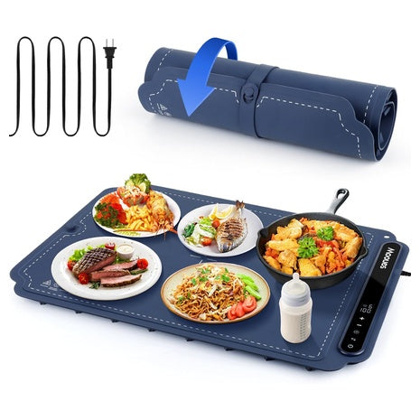 Electric Warming Tray with 7 Temperature Levels & Timer