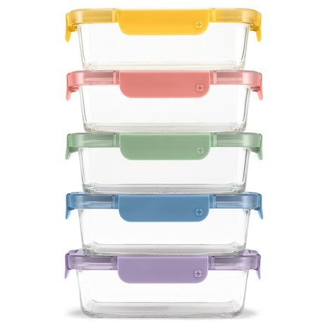 5-Pack Ello 3.4-Cup Glass Meal Prep Containers