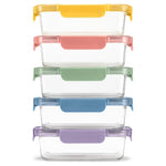 5-Pack Ello 3.4-Cup Glass Meal Prep Containers