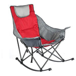 Oversized Rocking Camping Fully Padded Patio Chair W/ Side Pocket