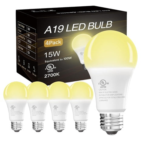 4-Pack 100W Soft Warm LED Bulbs