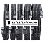 5-Pack Lisen 60W USB-C Charging Cables
