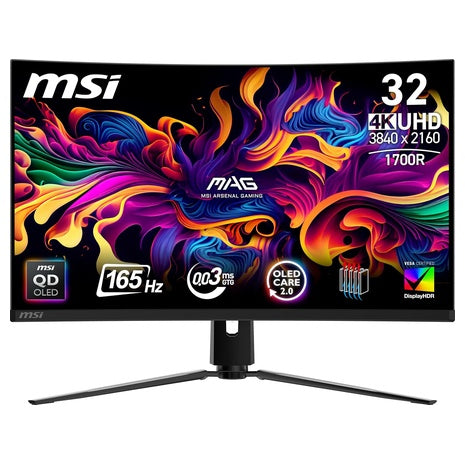 32" MSI QD-OLED 4K HDR 165 Hz Curved Gaming Monitor