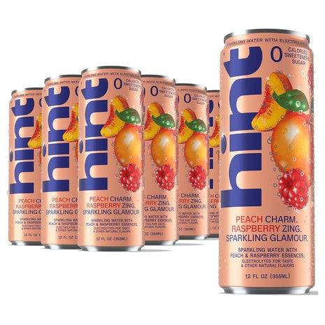 12 Cans Hint Peach Raspberry Sparkling Water (12oz)