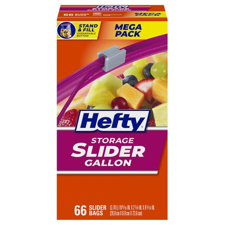 66-Count Hefty Slider Kitchen Gallon Storage Bags