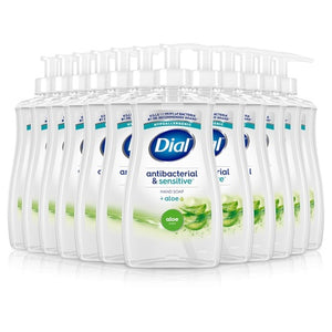 12 Bottles Dial Antibacterial Liquid Hand Soap Aloe Scent