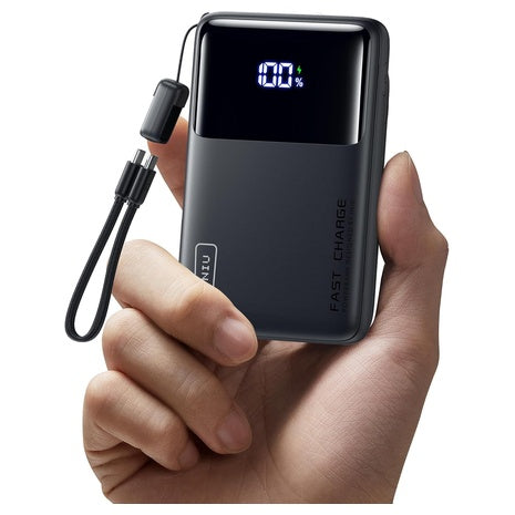 INIU 10000mAh 45W USB-C Slimmest Portable Charger with Cable
