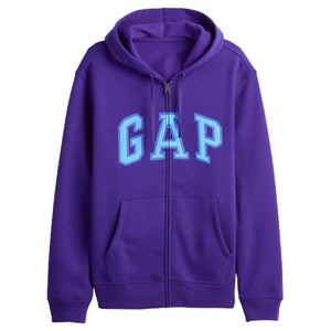 Relaxed Gap Logo Zip Men's Purple Hoodie